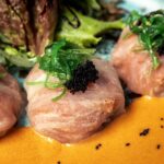 Coconut Curry Snacks with Mixed Salad Leaves CarbWise low-carb healthy food