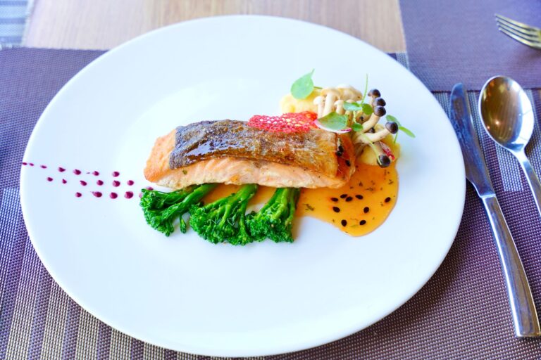 Air Fryer Salmon with Greens CarbWise low-carb healthy food