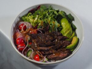 Quick Salad Beef with Asparagus Low-Carb Recipe CarbWise low-carb healthy food