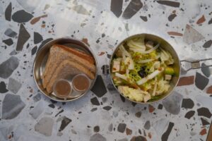 One-Pan Snacks with Mixed Salad Leaves CarbWise low-carb healthy food