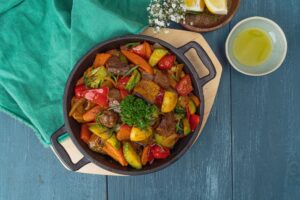 Ginger Sesame Lamb with Peppers Low-Carb Recipe CarbWise low-carb healthy food